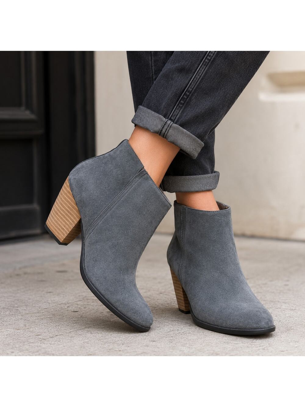 ECCO SZ 42 11-11 1/2 Shape 55 Western Suede Boots in Magnet EUC